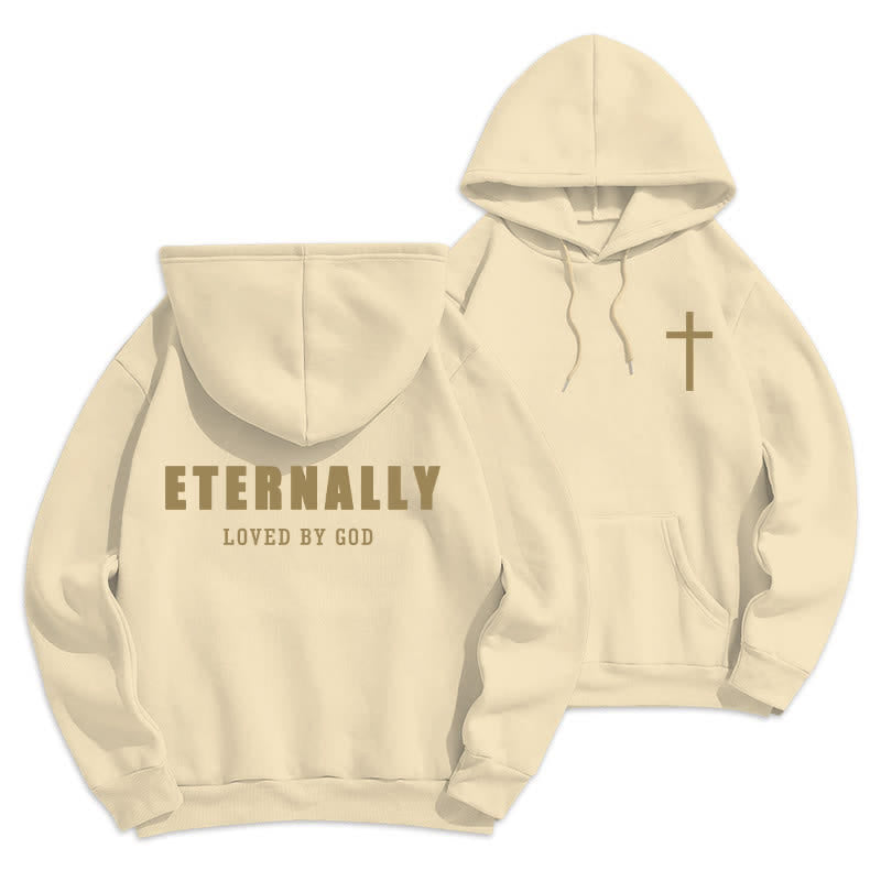 Christianartworkshop Felpa con cappuccio in pile "Eternamente amato da Dio" - Beige - 2XL - image 0