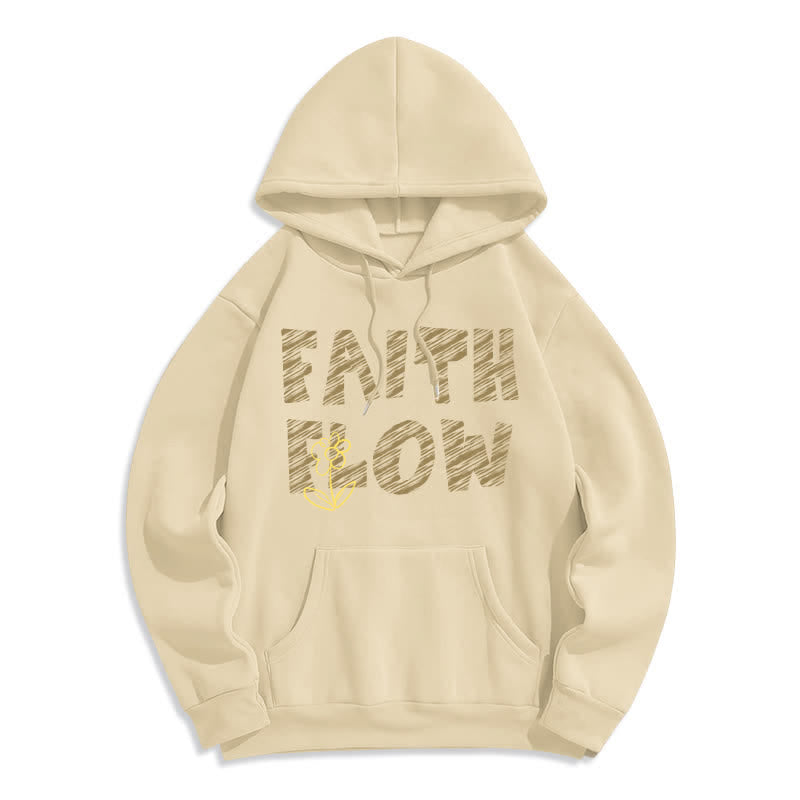 Christianartworkshop Felpa con cappuccio foderata in pile Faith Flow Graffiti - Beige - 2XL - image 5