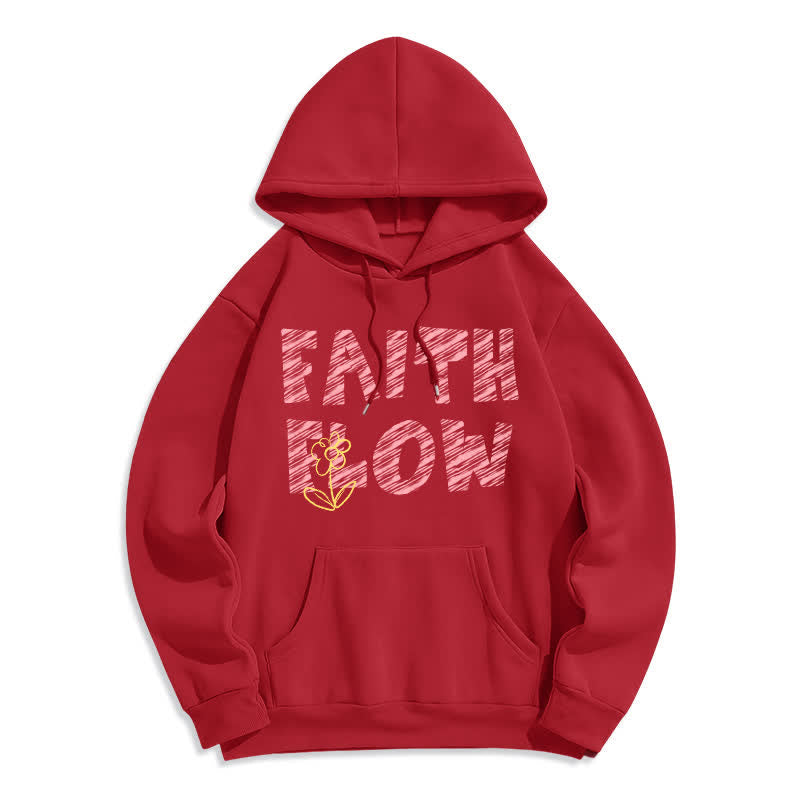 Christianartworkshop Felpa con cappuccio foderata in pile Faith Flow Graffiti - Rosso - 2XL - image 6