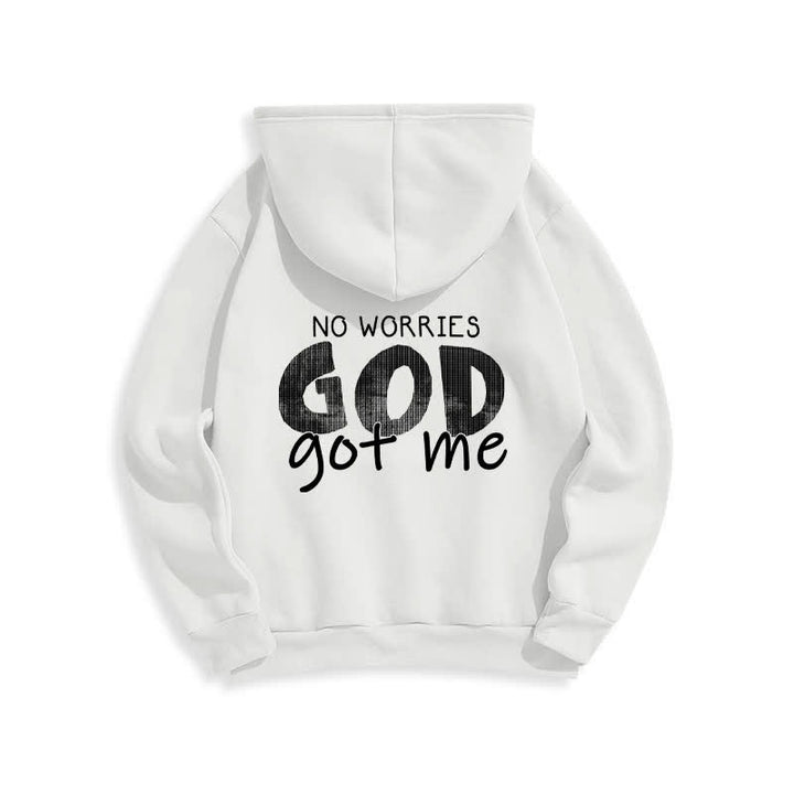 Christianartworkshop No Worries God Got Me Felpa rossa oversize - image 4