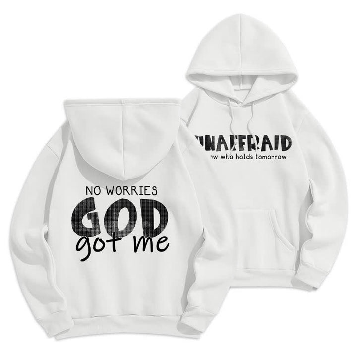Christianartworkshop No Worries God Got Me Felpa rossa oversize - Bianco - 2XL - image 3