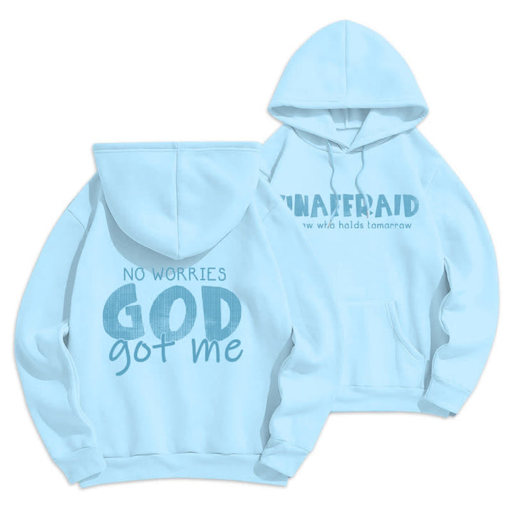 Christianartworkshop No Worries God Got Me Felpa rossa oversize - Blu - 2XL - image 21