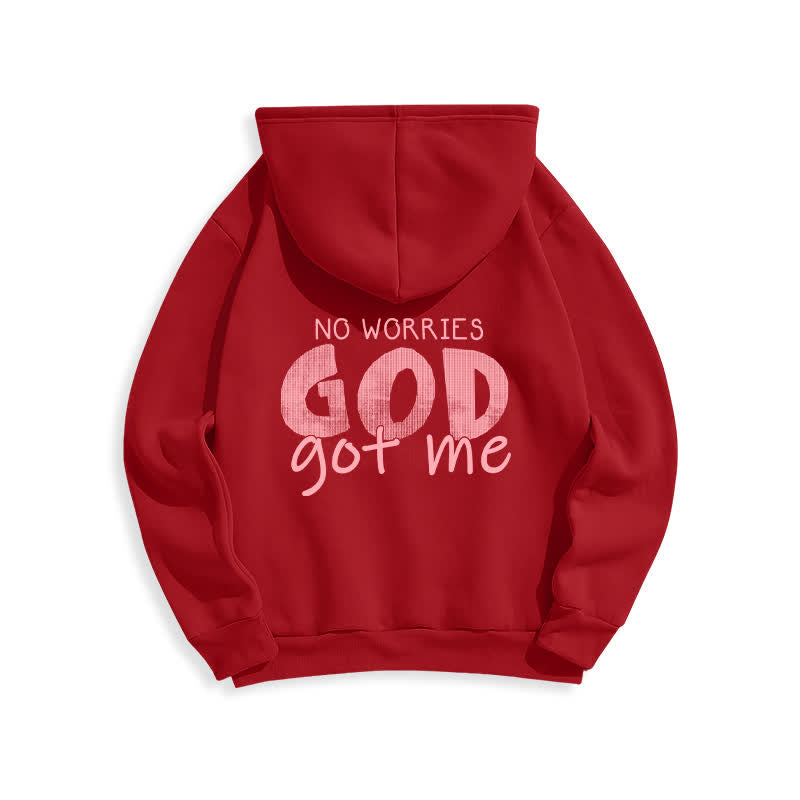 Christianartworkshop No Worries God Got Me Felpa rossa oversize - image 1