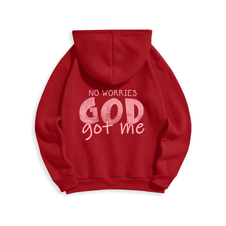 Christianartworkshop No Worries God Got Me Felpa rossa oversize - image 1