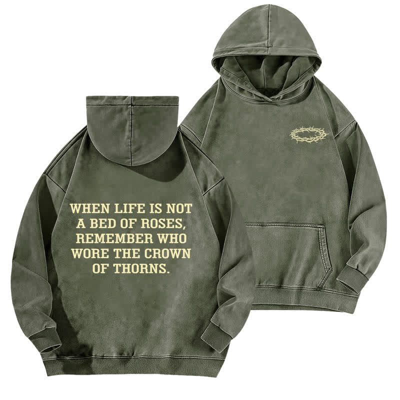Christianartworkshop Felpa con cappuccio in pile lavato "Figlio di Dio Salmo 23" - Verde militare - 5XL - image 0