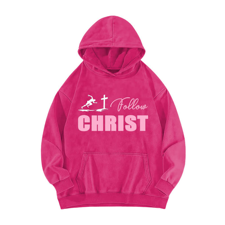 Christianartworkshop Felpa con cappuccio oversize lavata con stampa della croce di Cristo - Rosa - 5XL - image 5