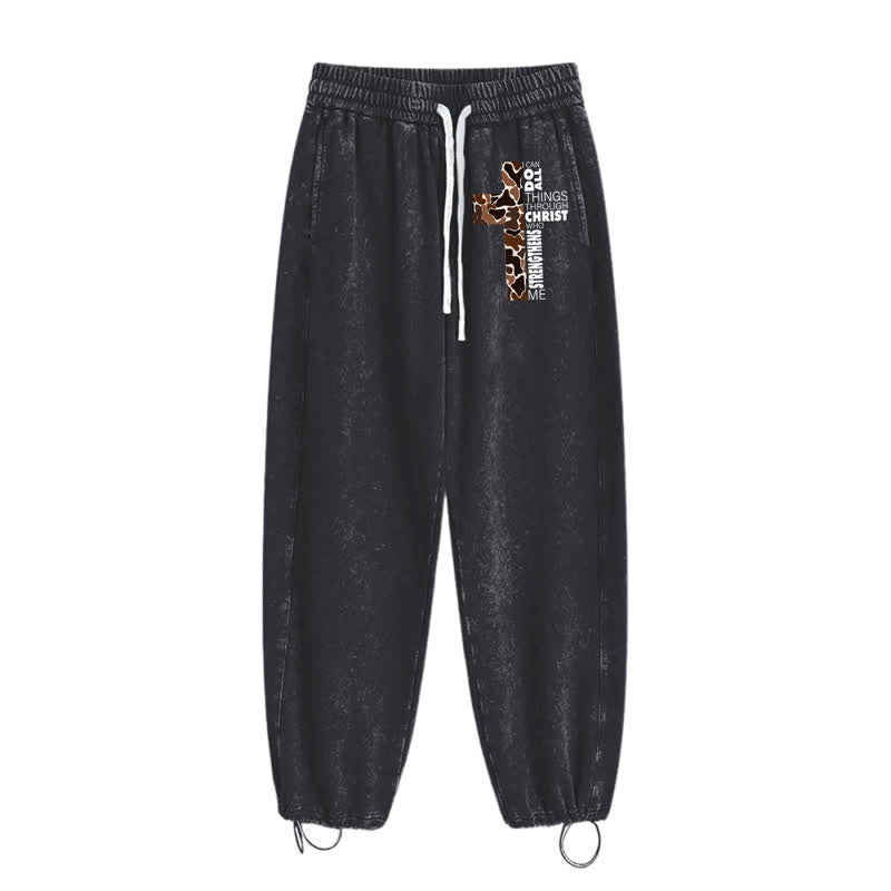 Christianartworkshop Pantaloni della tuta Walk By Faith con stampa leopardata e croce. - image 10