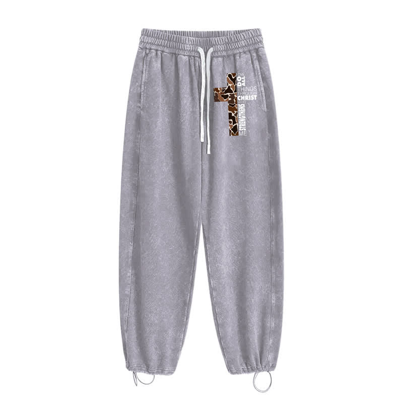 Christianartworkshop Pantaloni della tuta Walk By Faith con stampa leopardata e croce. - image 18