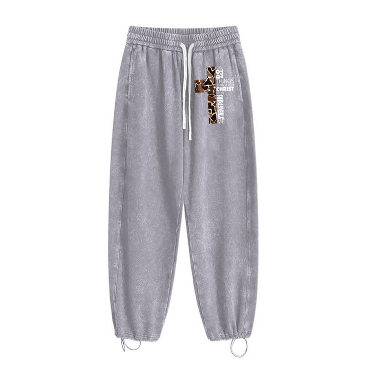 Christianartworkshop Pantaloni della tuta Walk By Faith con stampa leopardata e croce. - image 18