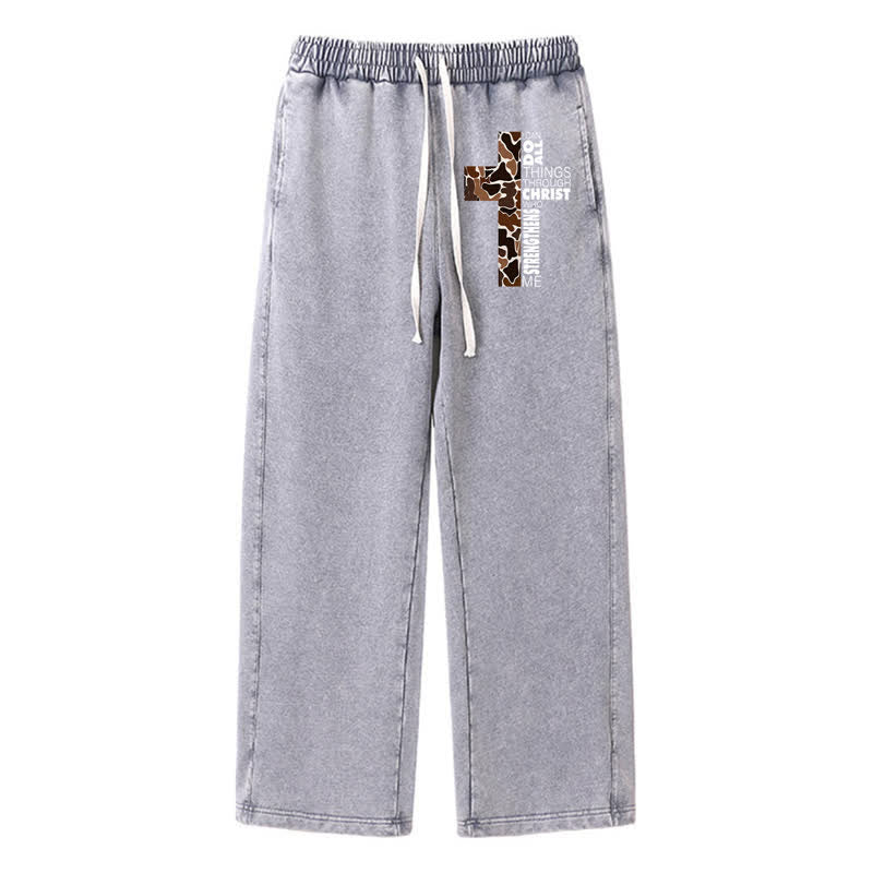 Christianartworkshop Pantaloni della tuta Walk By Faith con stampa leopardata e croce. - Grigio - 2XL - image 16