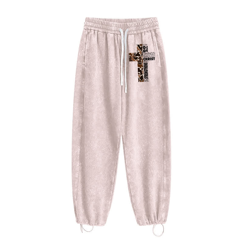 Christianartworkshop Pantaloni della tuta Walk By Faith con stampa leopardata e croce. - image 34