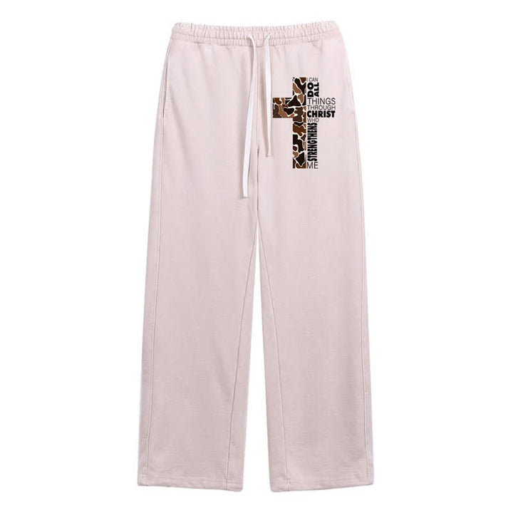 Christianartworkshop Pantaloni della tuta Walk By Faith con stampa leopardata e croce. - Beige - 2XL - image 32