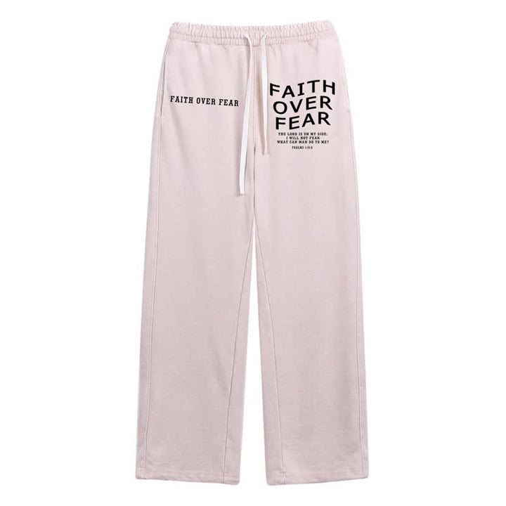 Christianartworkshop Pantaloni della tuta lavati con la scritta "La fede vince la paura". - Beige - 2XL - image 32