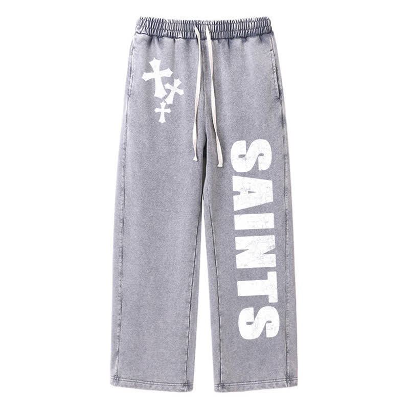 Christianartworkshop Pantaloni della tuta Saints Cross Stonewashed Street Washed - Grigio - 2XL - image 8