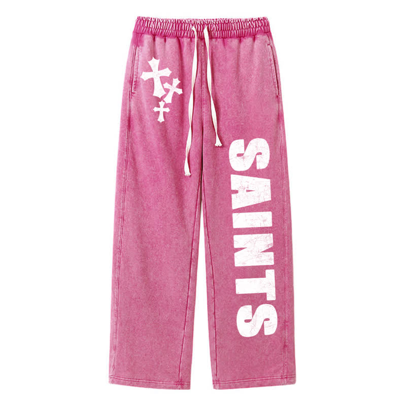 Christianartworkshop Pantaloni della tuta Saints Cross Stonewashed Street Washed - Rosa - 2XL - image 40