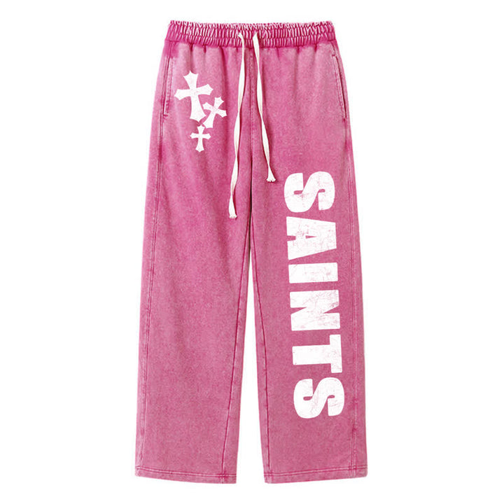 Christianartworkshop Pantaloni della tuta Saints Cross Stonewashed Street Washed - Rosa - 2XL - image 40