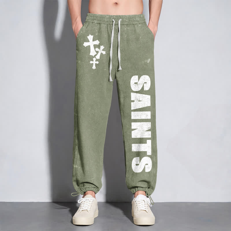 Christianartworkshop Pantaloni della tuta Saints Cross Stonewashed Street Washed - image 22