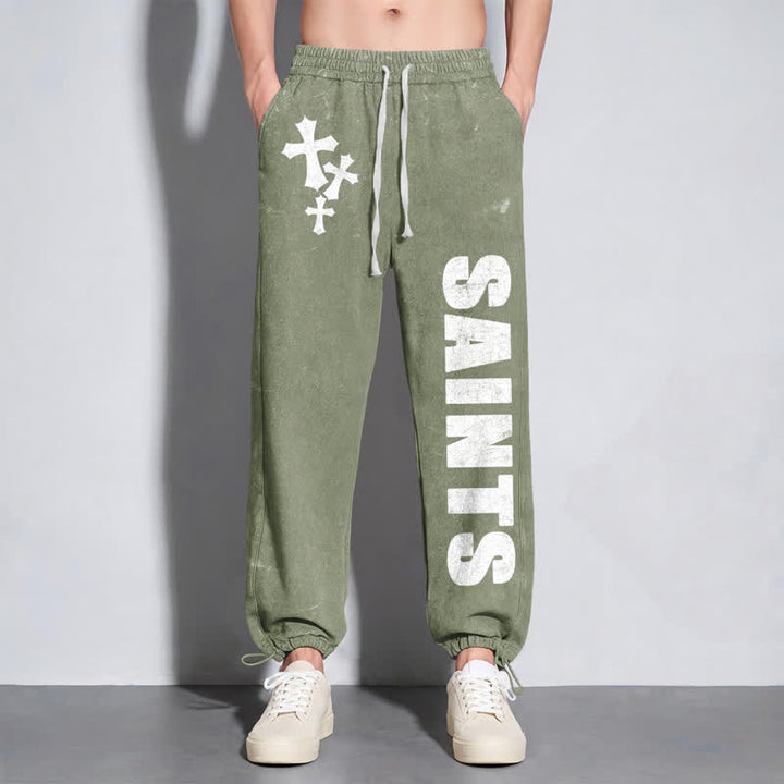 Christianartworkshop Pantaloni della tuta Saints Cross Stonewashed Street Washed - image 22