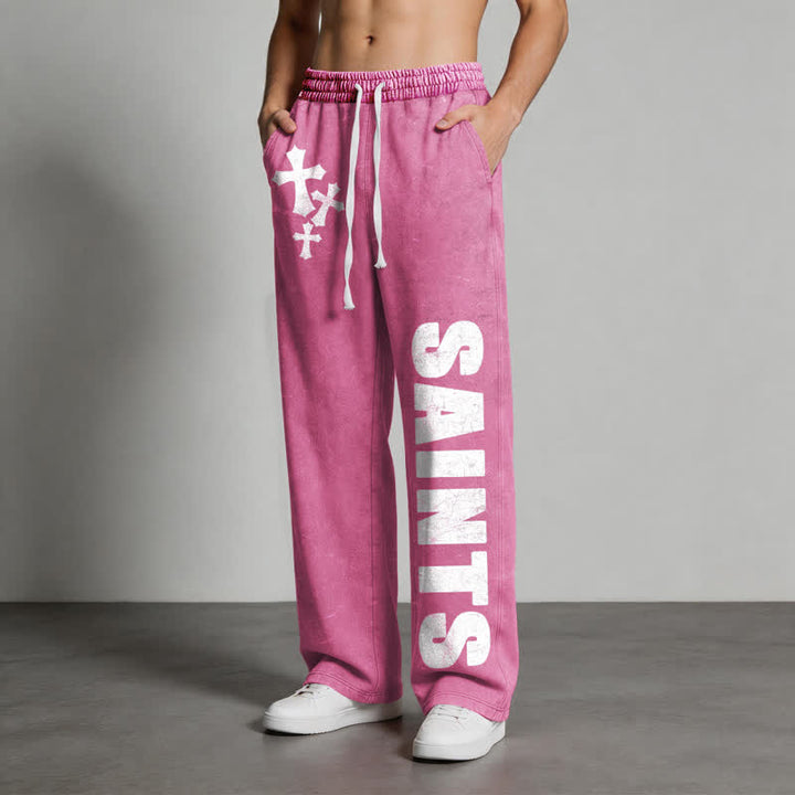 Christianartworkshop Pantaloni della tuta Saints Cross Stonewashed Street Washed - image 44