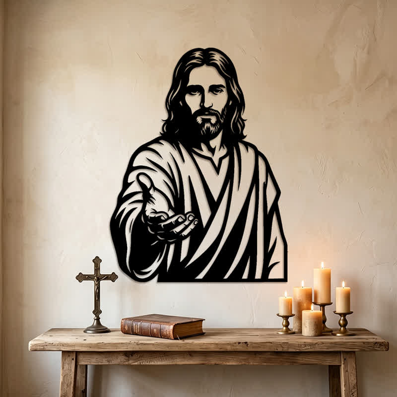 Christianartworkshop Targa metallica con la mano protesa di Gesù: simbolo di una benedizione silenziosa e abbondante. - image 2