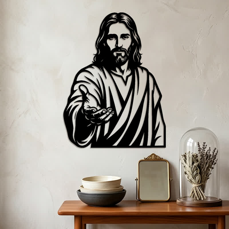 Christianartworkshop Targa metallica con la mano protesa di Gesù: simbolo di una benedizione silenziosa e abbondante. - image 3