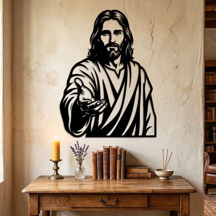 Christianartworkshop Targa metallica con la mano protesa di Gesù: simbolo di una benedizione silenziosa e abbondante. - image 4