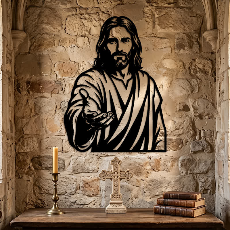 Christianartworkshop Targa metallica con la mano protesa di Gesù: simbolo di una benedizione silenziosa e abbondante. - image 5