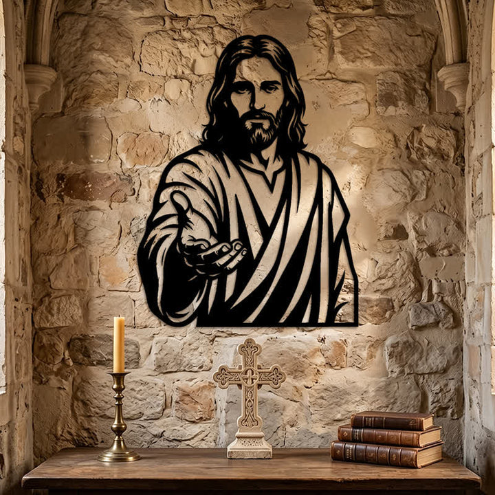 Christianartworkshop Targa metallica con la mano protesa di Gesù: simbolo di una benedizione silenziosa e abbondante. - image 5