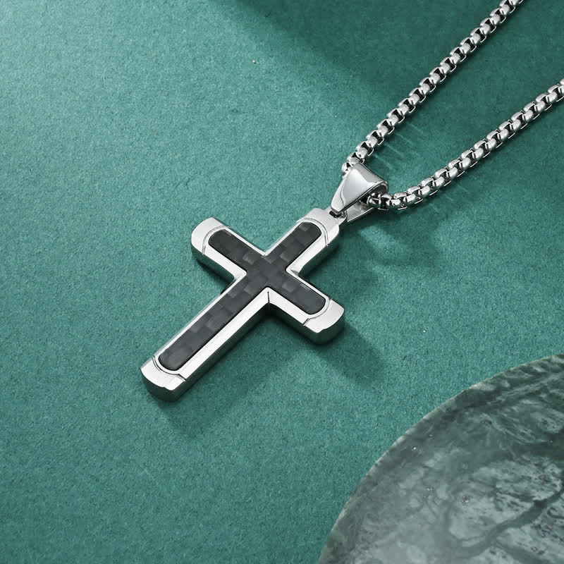 Christianartworkshop Collana minimalista con croce lucida: simbolo di pace e divino conforto - Argento - image 1