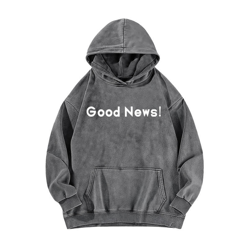 Christianartworkshop Felpa con cappuccio lavata "Good News" con scritta "Front And Verse Back" (Buone notizie) - image 11