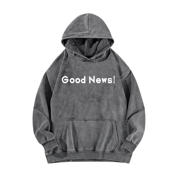 Christianartworkshop Felpa con cappuccio lavata "Good News" con scritta "Front And Verse Back" (Buone notizie) - image 11
