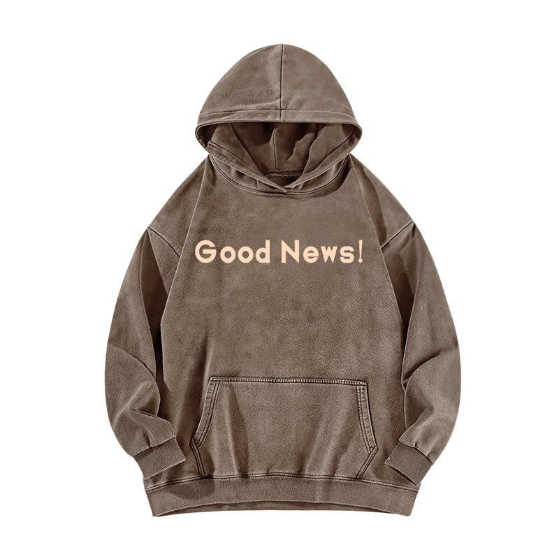 Christianartworkshop Felpa con cappuccio lavata "Good News" con scritta "Front And Verse Back" (Buone notizie) - image 2