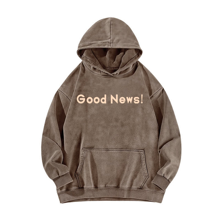 Christianartworkshop Felpa con cappuccio lavata "Good News" con scritta "Front And Verse Back" (Buone notizie) - image 2