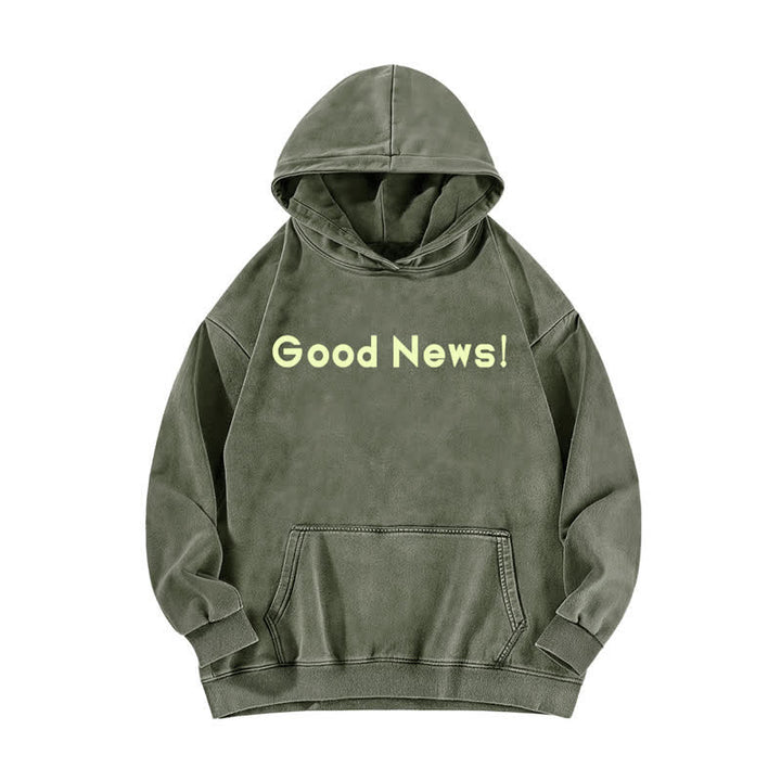 Christianartworkshop Felpa con cappuccio lavata "Good News" con scritta "Front And Verse Back" (Buone notizie) - image 14