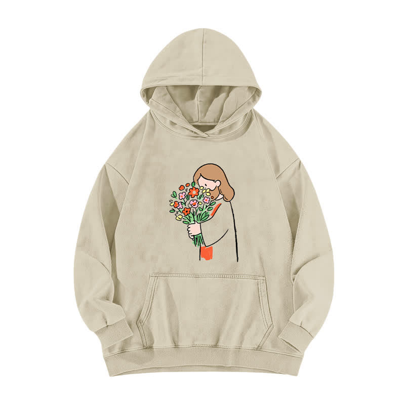 Christianartworkshop Felpa con cappuccio Bloom Girl Vintage Wash in pile - Albicocca - 5XL - image 0