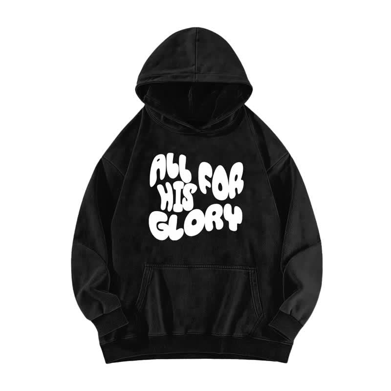 Christianartworkshop Felpa oversize vintage lavata "All For His Glory" - Nero - 5XL - image 0