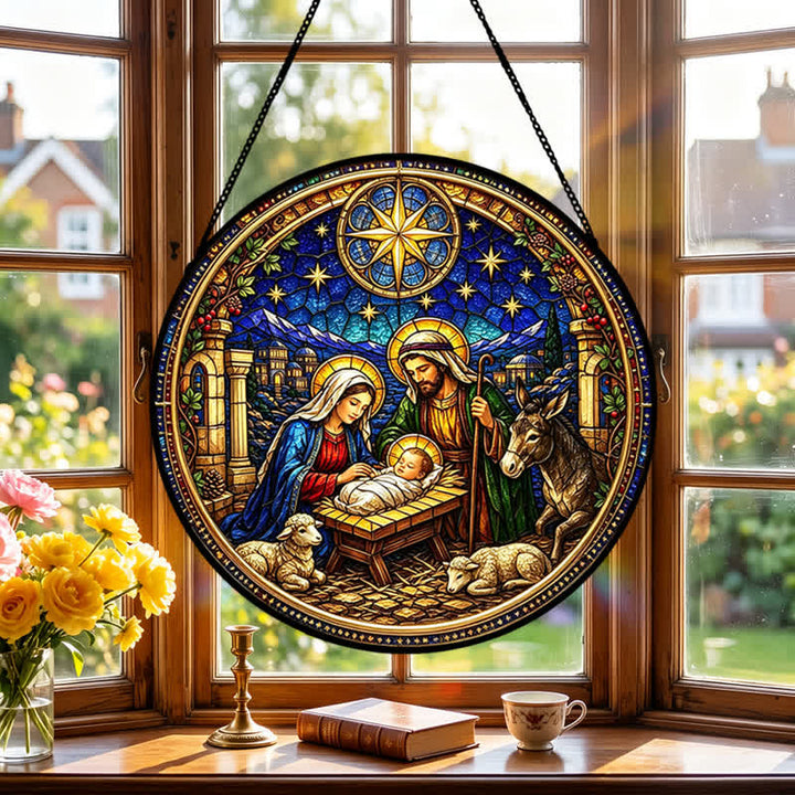 Christianartworkshop Acchiappasole in vetro a forma di Stella di Betlemme per la Natività: emblema della dolce promessa divina - image 3