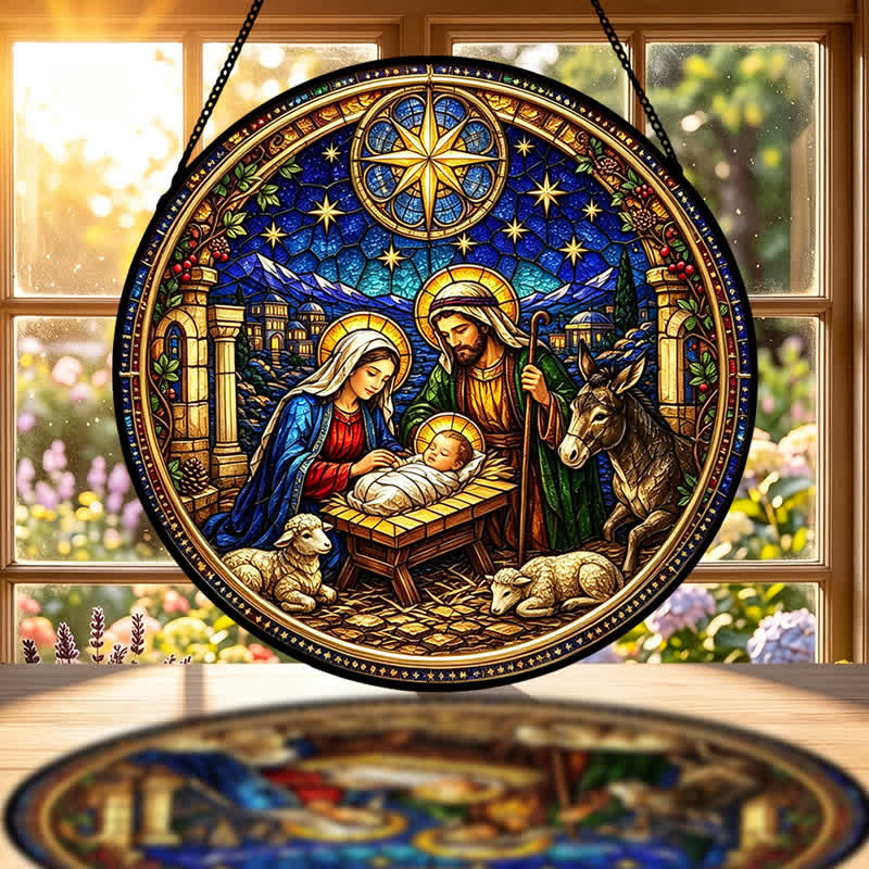 Christianartworkshop Acchiappasole in vetro a forma di Stella di Betlemme per la Natività: emblema della dolce promessa divina - image 1