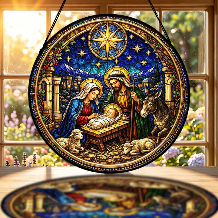 Christianartworkshop Acchiappasole in vetro a forma di Stella di Betlemme per la Natività: emblema della dolce promessa divina - image 1