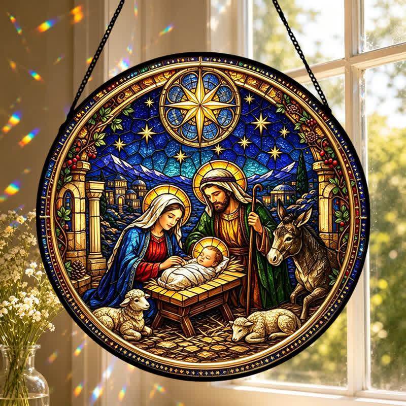 Christianartworkshop Acchiappasole in vetro a forma di Stella di Betlemme per la Natività: emblema della dolce promessa divina - image 4