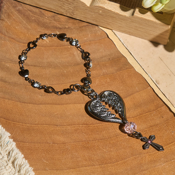 Portachiavi a forma di cuore con ali d'angelo custode Christianartworkshop per auto: un discreto promemoria di tenera protezione - image 10