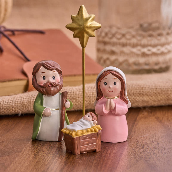 Christianartworkshop Set di personaggi della Natività realizzati a mano con precisione: simbolo di tenue luce celeste. - image 6
