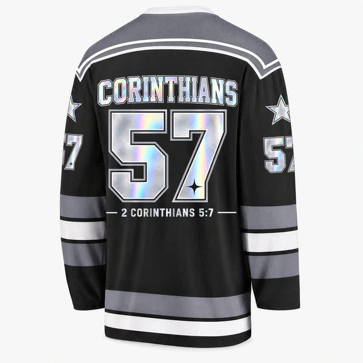 Christianartworkshop Maglia da hockey Walk By Faith olografica numero 57 - image 2