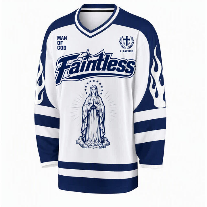 Christianartworkshop Maglia da hockey a maniche lunghe stile streetwear con la Vergine Maria - image 1