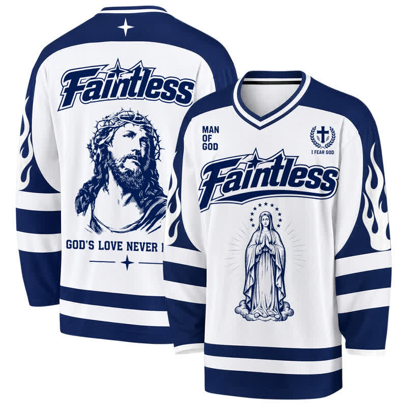 Christianartworkshop Maglia da hockey a maniche lunghe stile streetwear con la Vergine Maria - 5XL - image 0