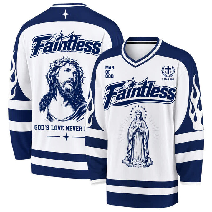 Christianartworkshop Maglia da hockey a maniche lunghe stile streetwear con la Vergine Maria - 5XL - image 0