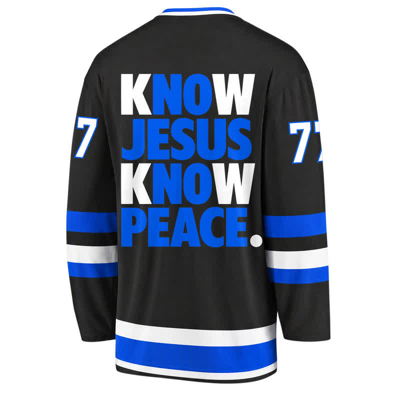 Christianartworkshop Maglia da hockey con la scritta "Conosci Gesù, conosci la pace". - image 2
