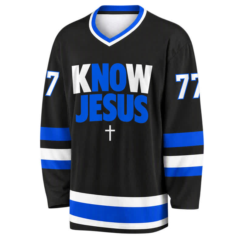 Christianartworkshop Maglia da hockey con la scritta "Conosci Gesù, conosci la pace". - image 1
