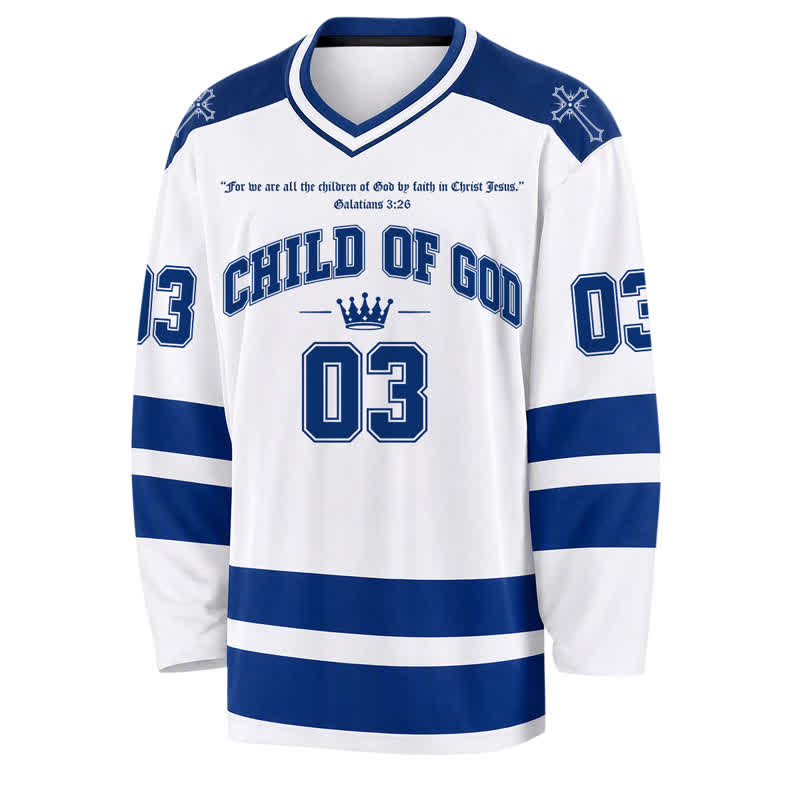 Christianartworkshop Maglia da hockey a maniche lunghe "Figlio di Dio Gesù è Re" - image 1