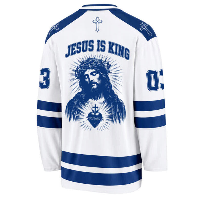 Christianartworkshop Maglia da hockey a maniche lunghe "Figlio di Dio Gesù è Re" - image 2